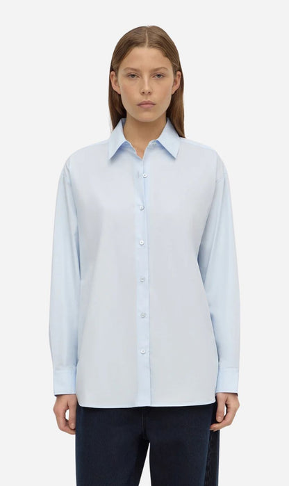 Assembly Label | Micha Poplin Long Sleeve Shirt - Powder Blue