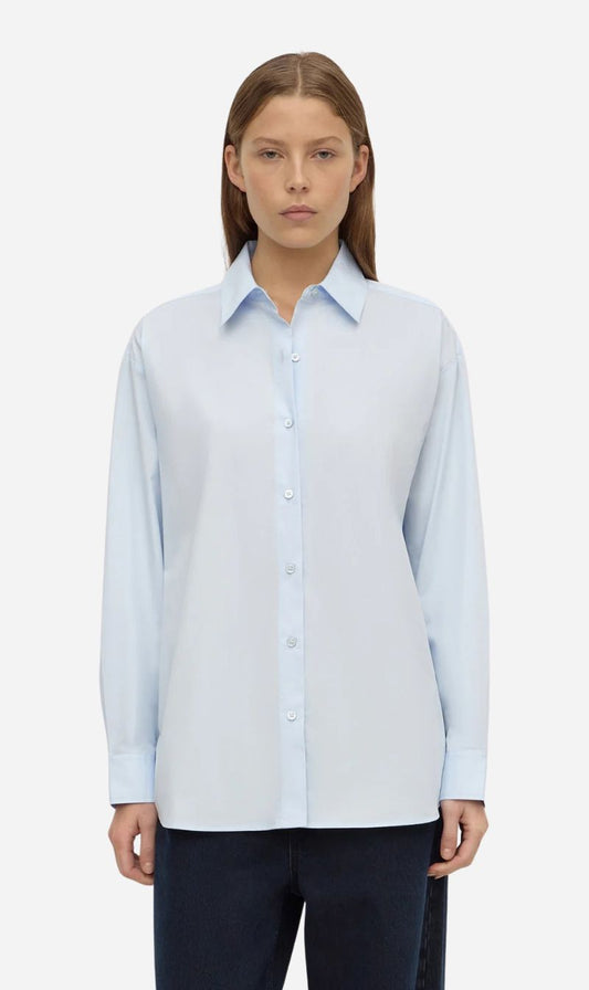 Assembly Label | Micha Poplin Long Sleeve Shirt - Powder Blue