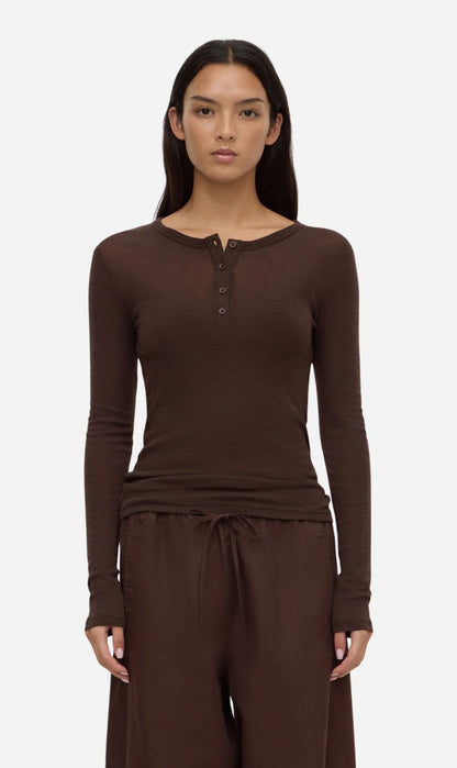 Assembly Label | Nora Merino Wool Henley - Ganache