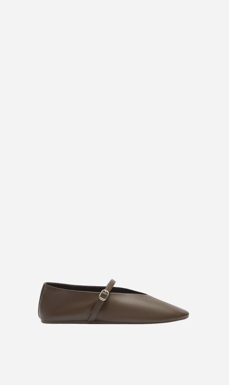 Assembly Label | Millie Leather Ballet Flat - Walnut