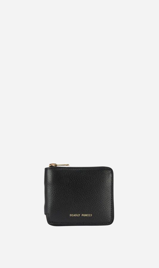 Deadly Ponies | Unisex Zip Wallet - Black / Brass