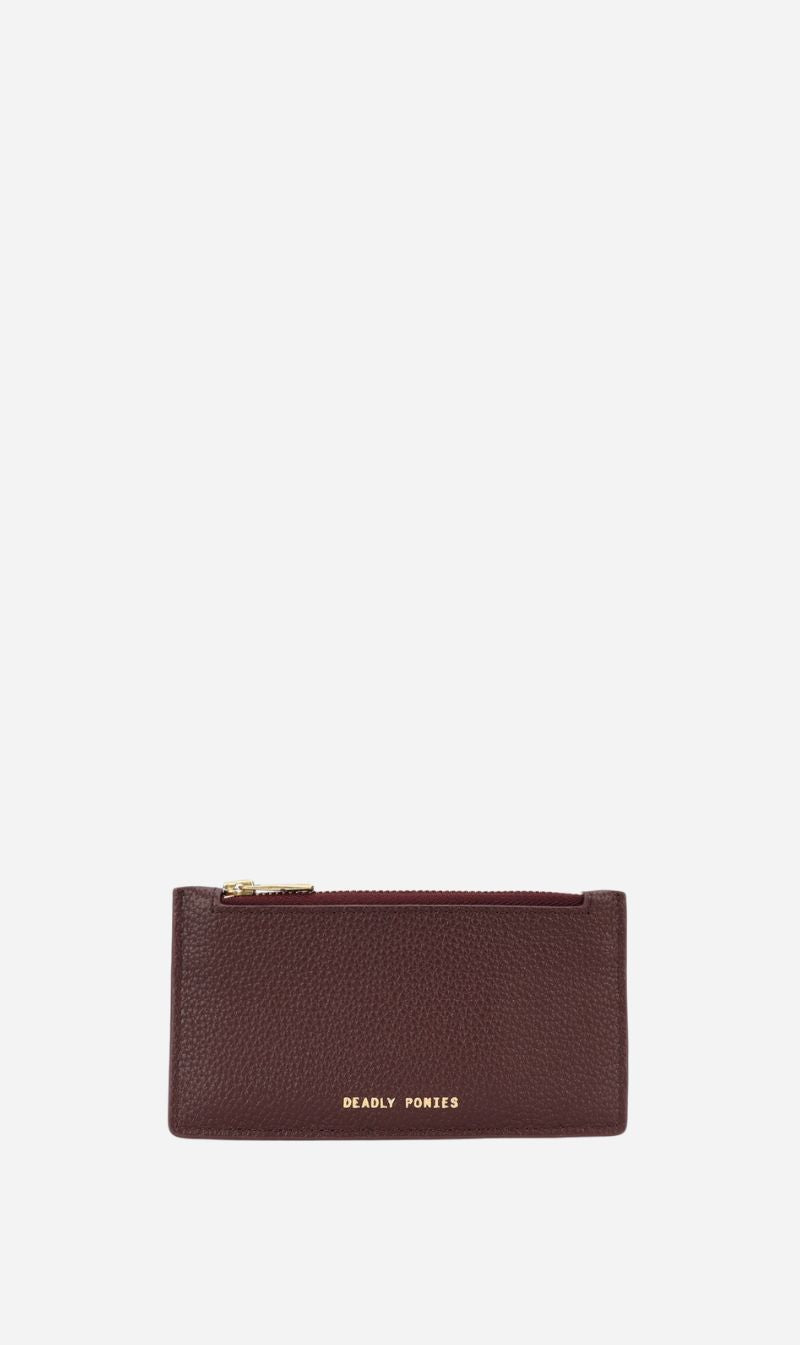 Deadly Ponies | Zip Card Holder - Dark Cherry