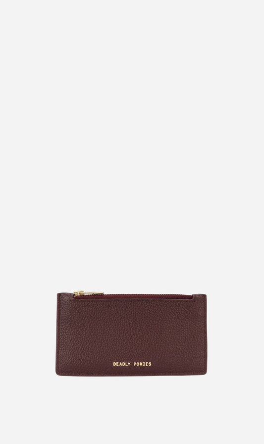 Deadly Ponies | Zip Card Holder - Dark Cherry