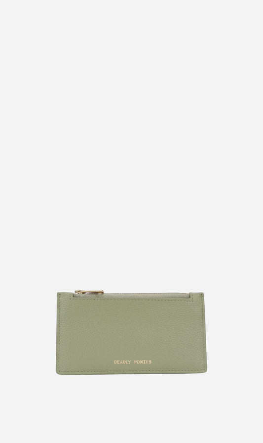 Deadly Ponies | Zip Card Holder - Sage