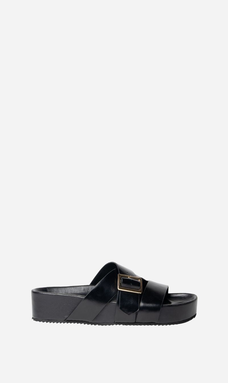 La Tribe | Buckle Strap Platform - Black