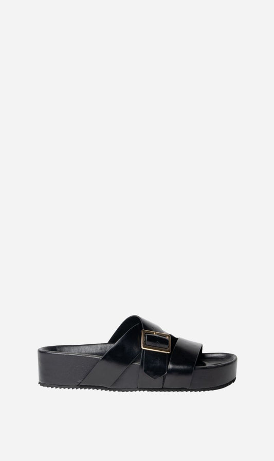 La Tribe | Buckle Strap Platform - Black