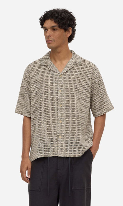 Assembly Label | Watson Short Sleeve Shirt - Cream / Black