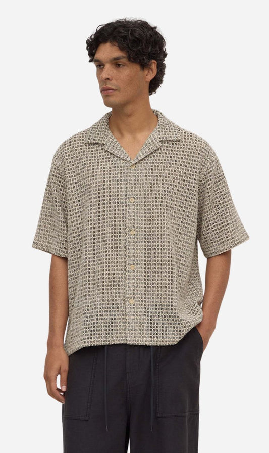 Assembly Label | Watson Short Sleeve Shirt - Cream / Black