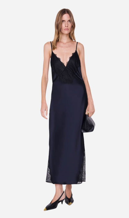 Anine Bing | Judy Dress - Navy & Black Lace