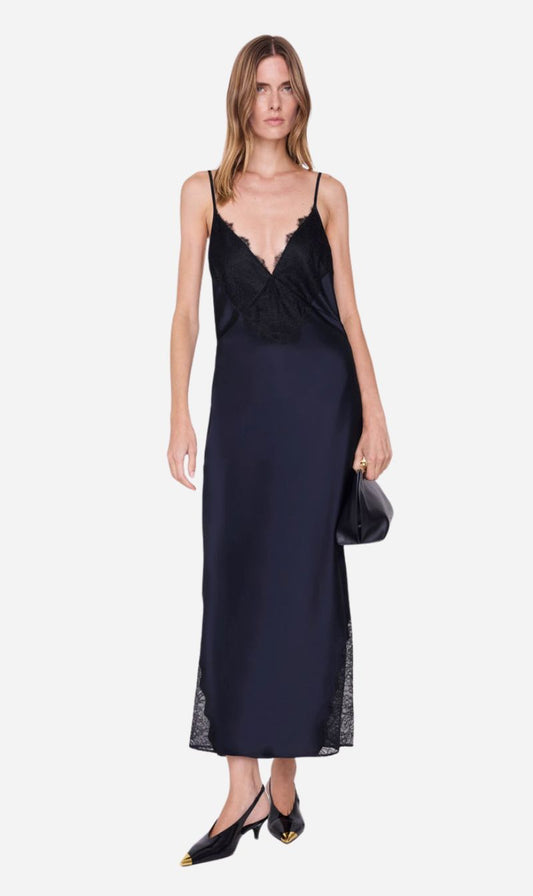 Anine Bing | Judy Dress - Navy & Black Lace