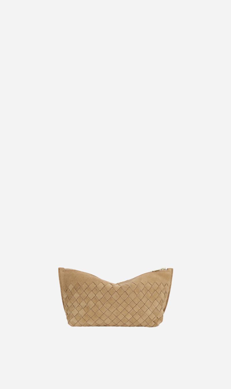 Deadly Ponies | Medium Poucher - Oat Woven Suede