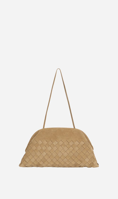 Deadly Ponies | Vault Clutch - Oat Woven Suede
