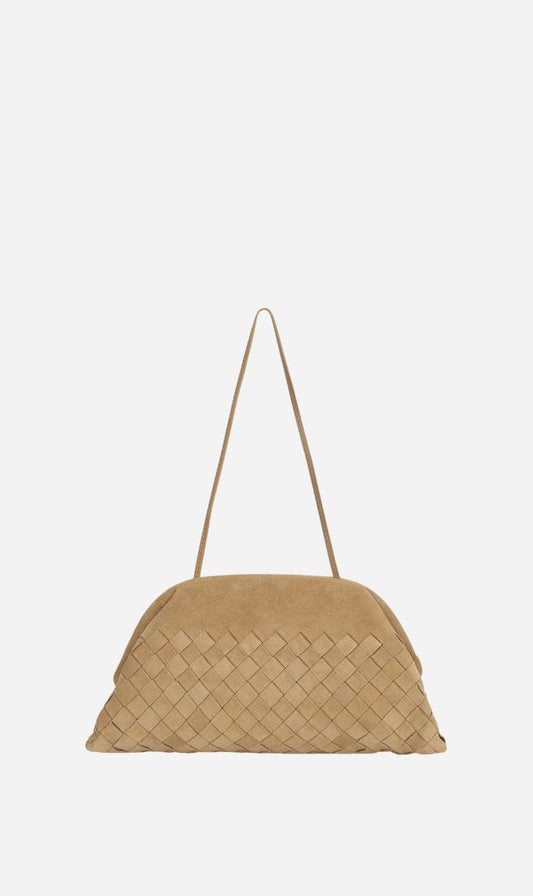 Deadly Ponies | Vault Clutch - Oat Woven Suede
