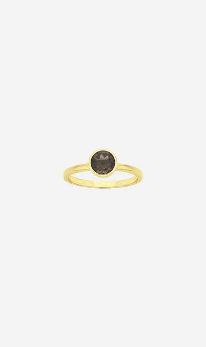 Zoe & Morgan | Mon Petit Stacker Ring - Gold Smokey Quartz