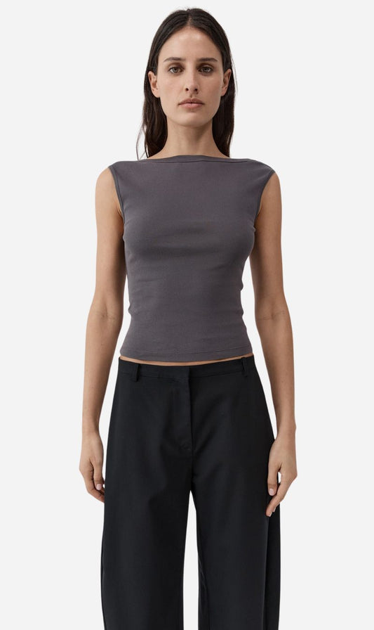 St Agni | Organic Cotton Ballerina Top - Soot