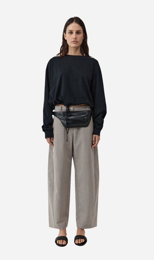 St Agni | Drawstring Long Sleeve Top - Black