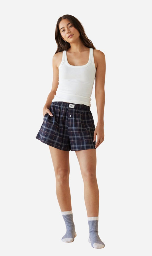Dear Dylan | Boxer Short - Midnight Plaid