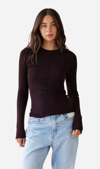 Dear Dylan | Merino Long Sleeve Knit - Port