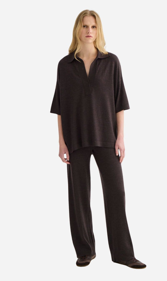 Laing | Wide Leg Knit Pant - Truffle
