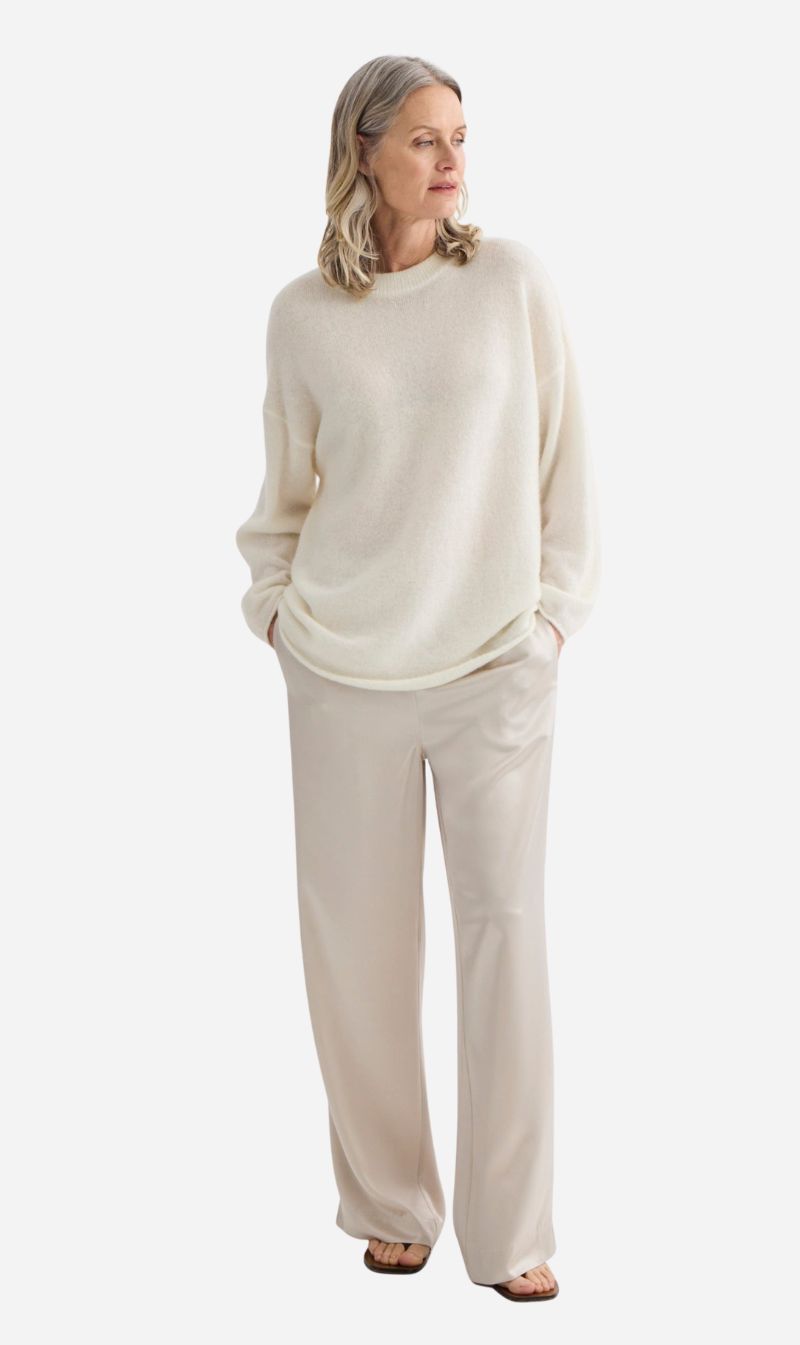 Laing | Alpaca Sweater With Tie - Ivory