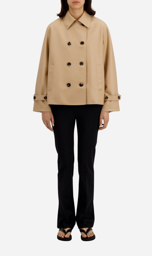 Harris Wharf London | Oversized Short Trench - Beige