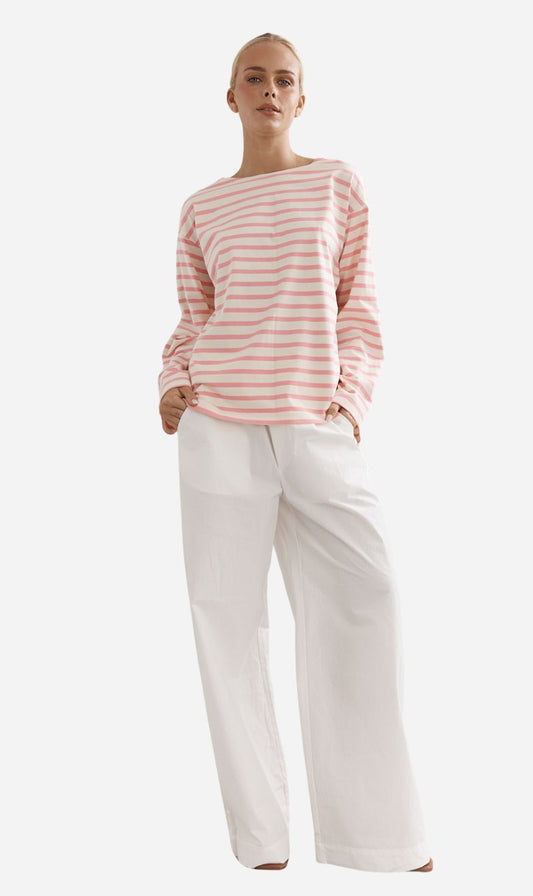 Caitlin Crisp | Marina Boat Neck - Pink Stripe