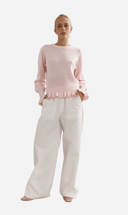 Caitlin Crisp | Frilly Crop Crew - Pink