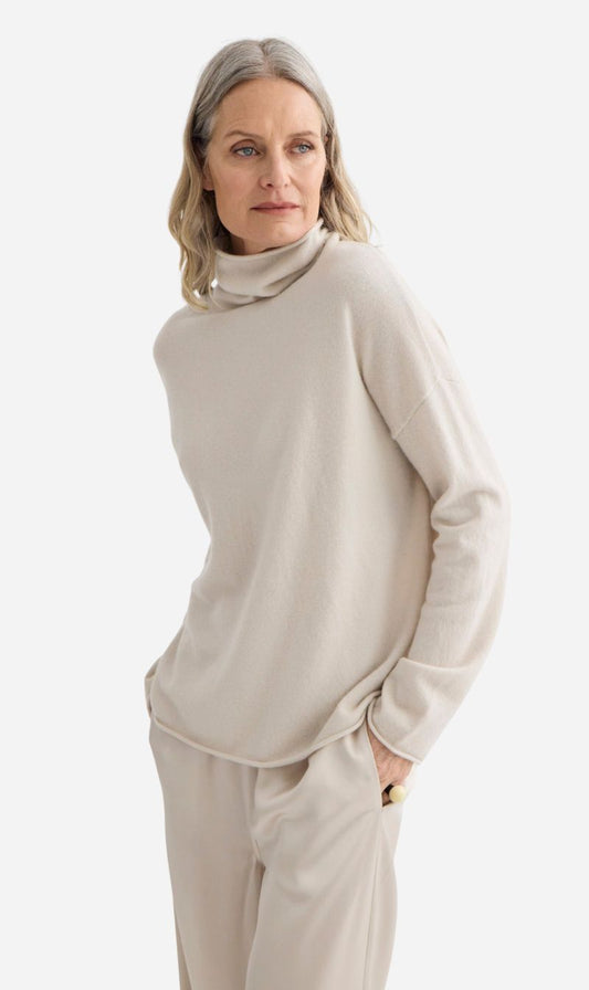 Laing | Mara Cashmere Funnel Neck - Oyster