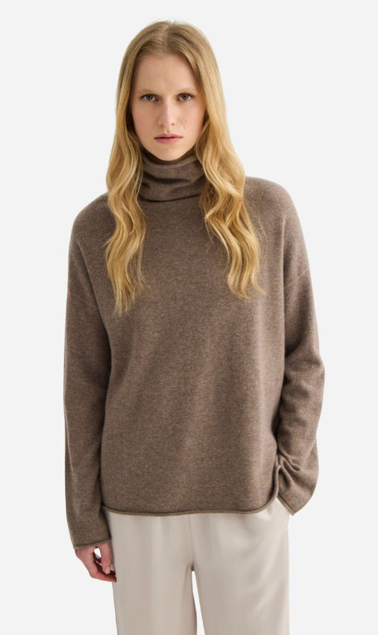 Laing | Mara Cashmere Funnel Neck - Cocoa Marle