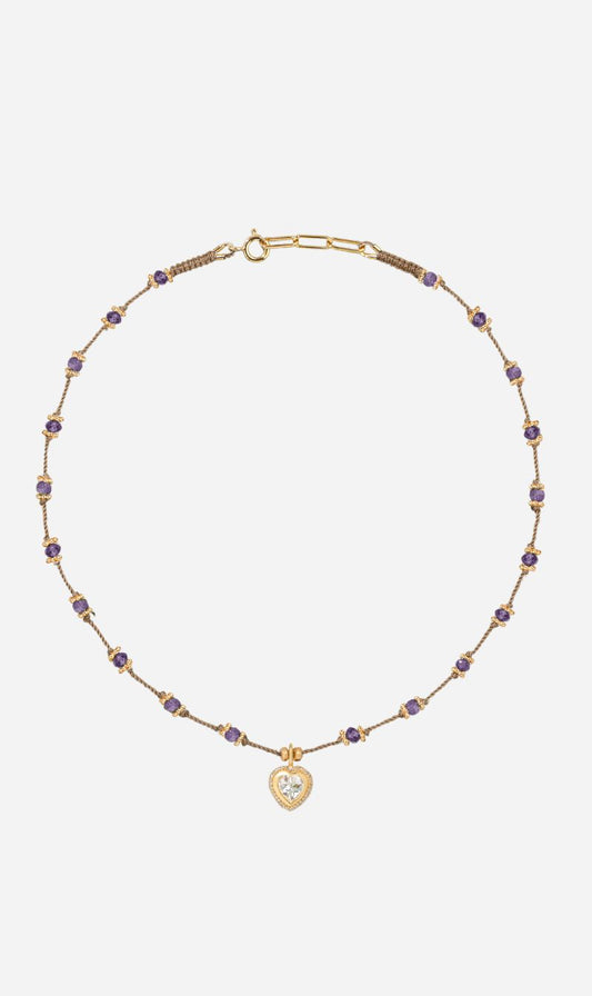 Tityaravy | Gina Necklace - Amethyst / Topaz / Diamond