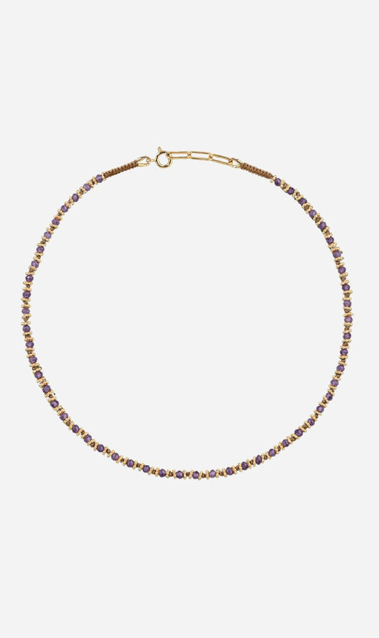 Tityaravy | Kamala Necklace - Beige / Amethyst