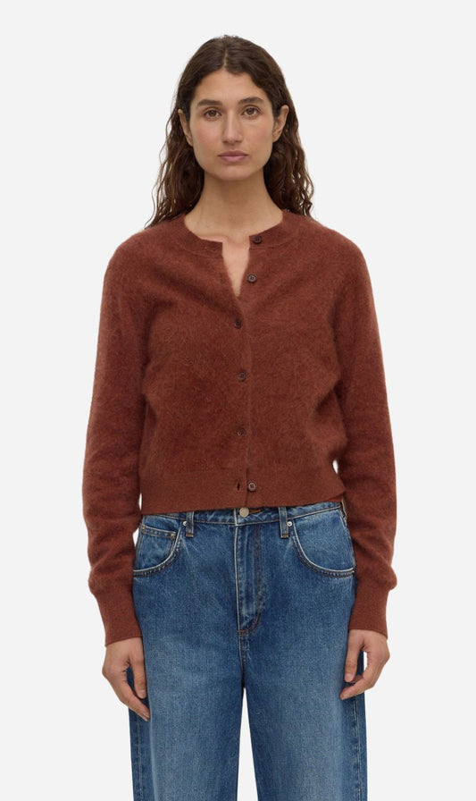 Assembly Label | Carina Merino Wool Long Sleeve Cardigan - Burnt Amber