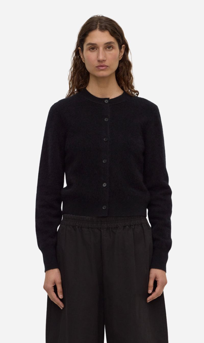 Assembly Label | Carina Merino Wool Long Sleeve Cardigan - Black