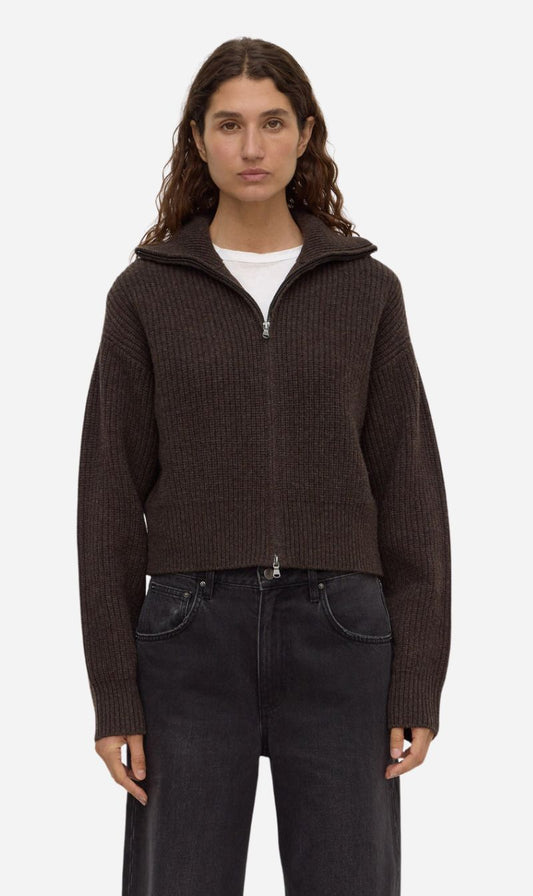 Assembly Label | Kaia Wool Zip Sweater - Ganache Marle