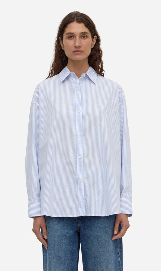 Assembly Label | Avoca Stripe Long Sleeve Shirt - Blue / White