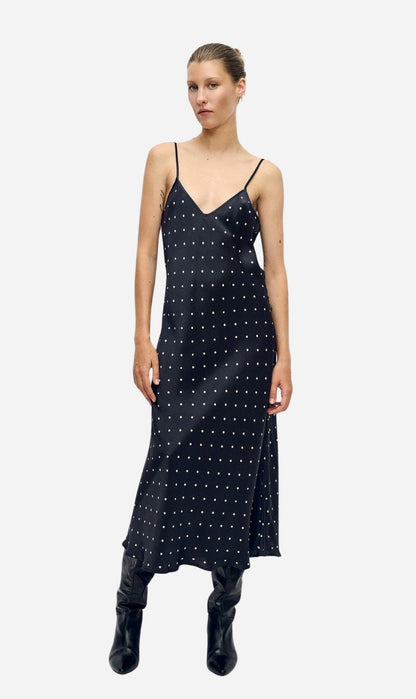 Silk Laundry | 90s Slip Dress - Small Polka Dot