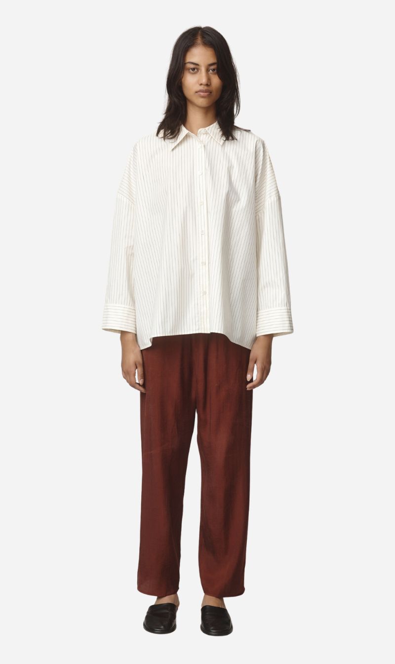 Marle | Edie Shirt - Ivory / Black Stripe