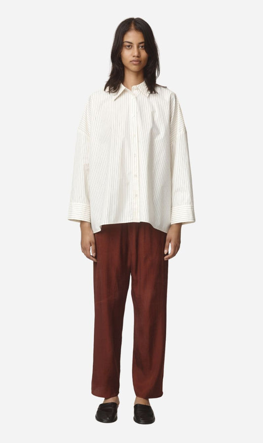 Marle | Edie Shirt - Ivory / Black Stripe