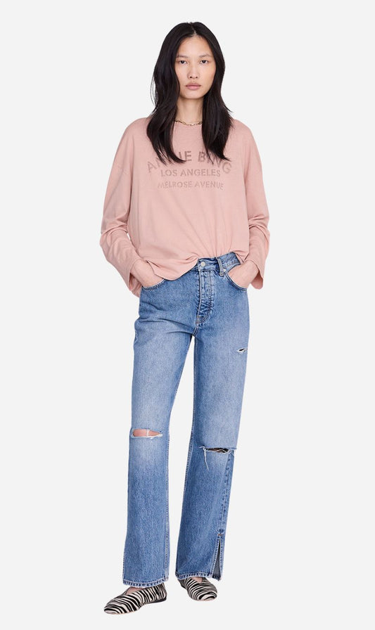 Anine Bing | Ivan Long Sleeve Melrose Stencil - Washed Blushed