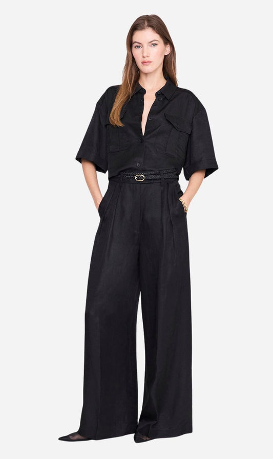 Anine Bing | Edith Shirt - Black Linen Blend