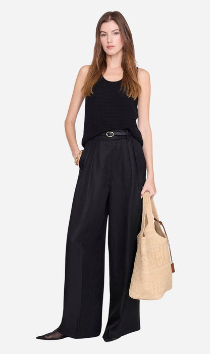 Anine Bing | Lou Trouser - Black Linen