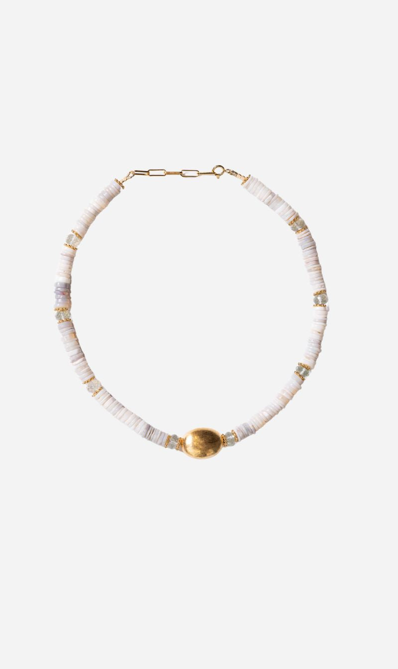 Tityaravy | Udaar Necklace - Opal / Green Amethyst