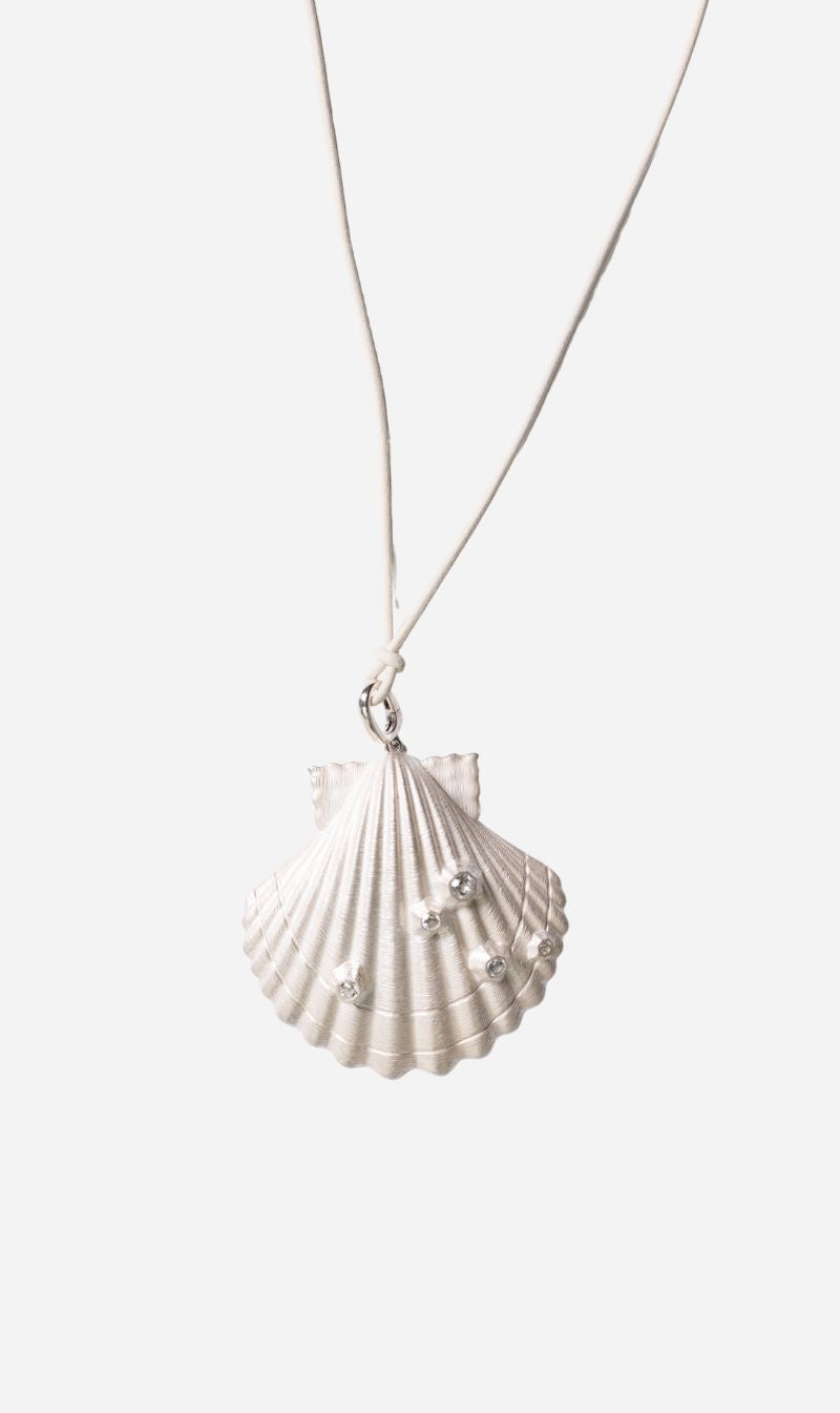 Tityaravy | Jack Pendant Necklace 5020 - White Topaz / Silver