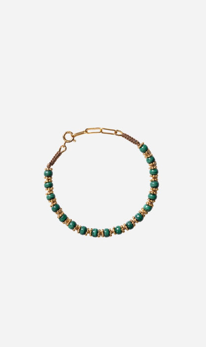 Tityaravy | Big Kamala Bracelet 021 - Beige / Malachite