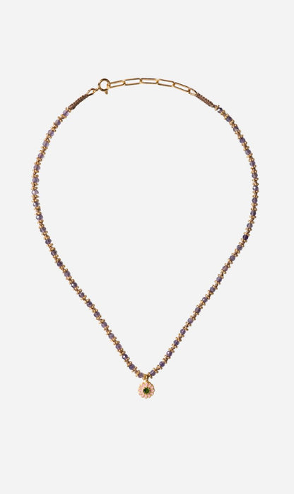 Tityaravy | Mala Sai K Necklace - Amethyst / Diopside / Pink