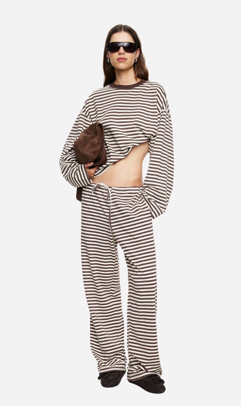 Lioness | Bloom Long Sleeve - Dark Chocolate Stripe