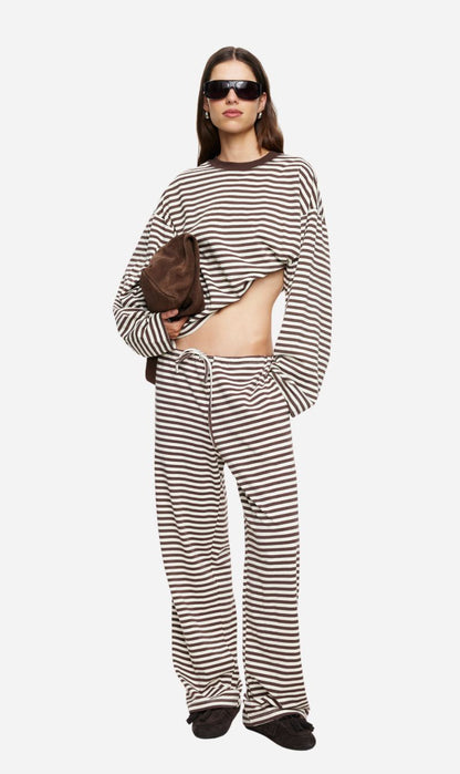 Lioness | Bloom Long Sleeve - Dark Chocolate Stripe