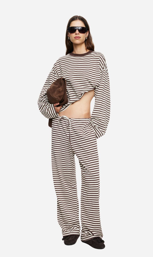 Lioness | Bloom Long Sleeve - Dark Chocolate Stripe