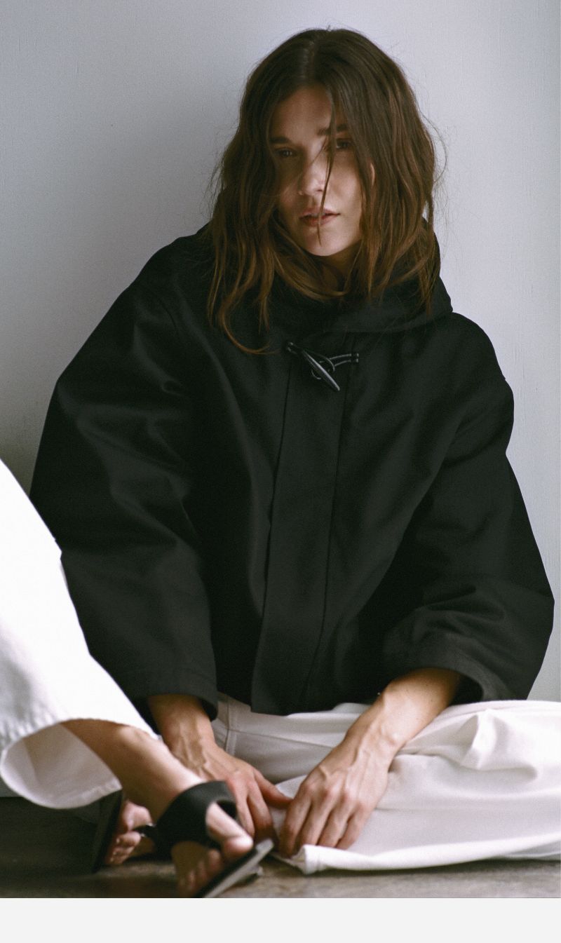 Rebe | Cropped Cotton Drill Jacket - Black
