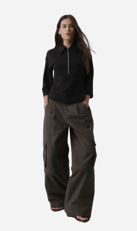 Rebe | Convertible Cargo Trouser - Olive Brown